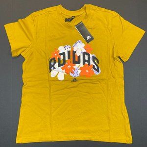 Women's Adidas Graphic Pop Floral Arch Crewneck Tee (GQ9027) Legacy Gold - 2XL